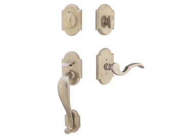 Emtek Denver Mortise Entry Handleset Tumbled White Bronze TWB