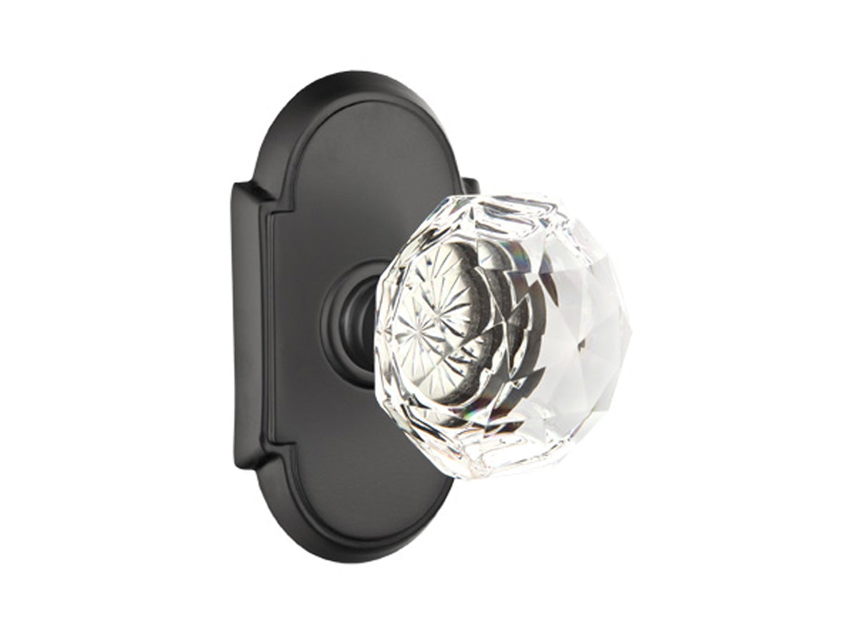 Emtek Diamond Crystal Knob Flat Black US19