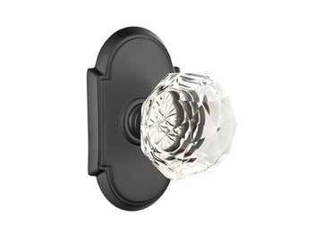 Emtek Diamond Crystal Knob Flat Black US19