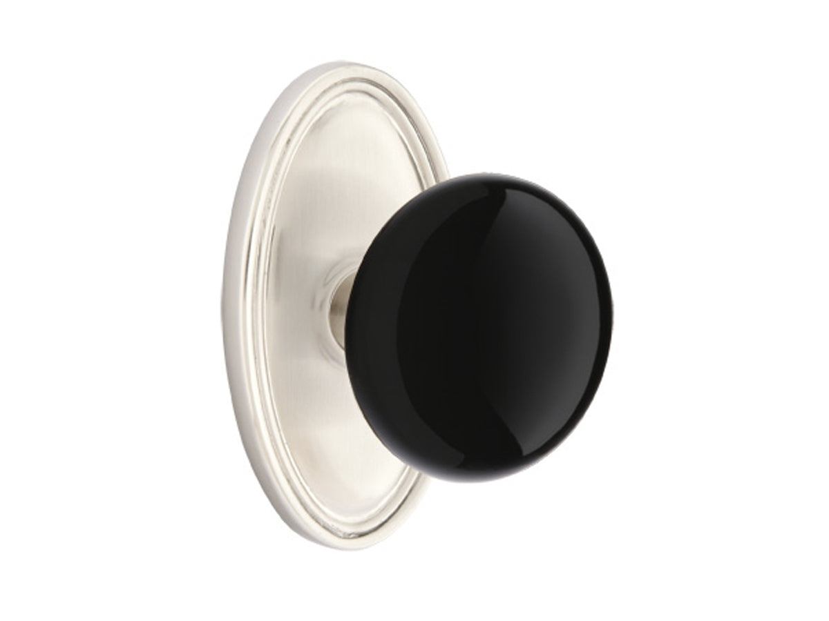 Emtek Ebony Porcelain Knob Satin Nickel US15
