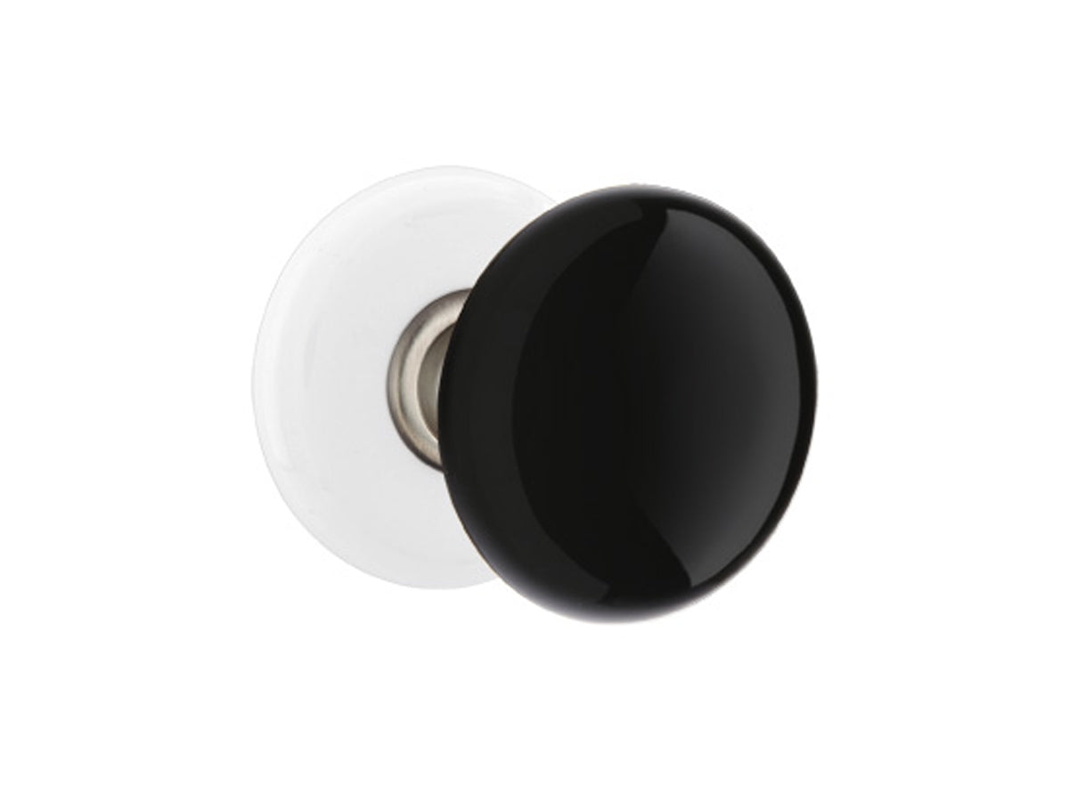 Emtek Ebony Porcelain Knob Pewter US15A