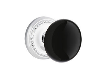 Emtek Ebony Porcelain Knob Polished Chrome US26