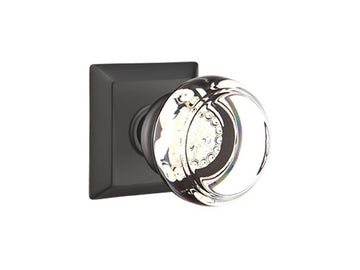 Emtek Georgetown Crystal Knob Flat Black US19