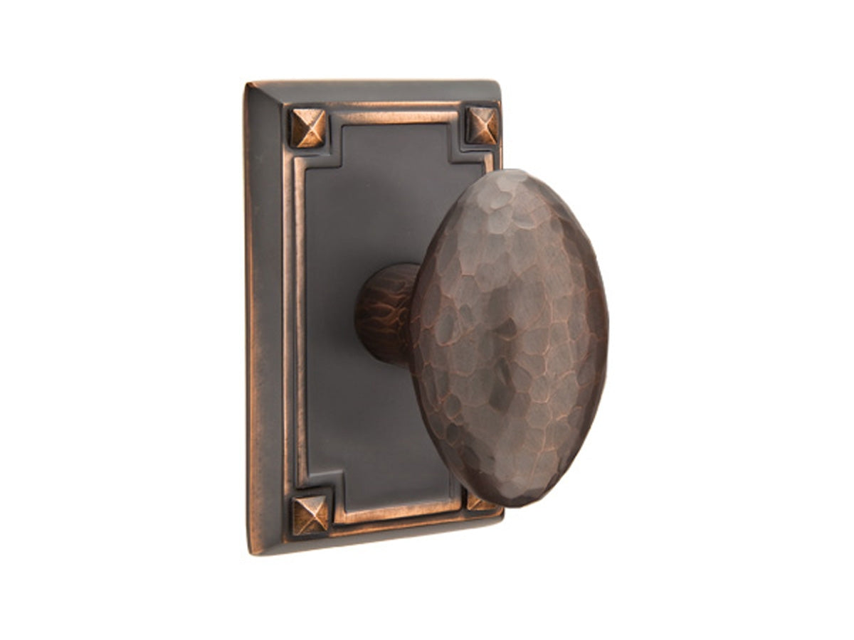 Emtek Hammered Egg Brass Knob Oil Rubbed Bronze US10B