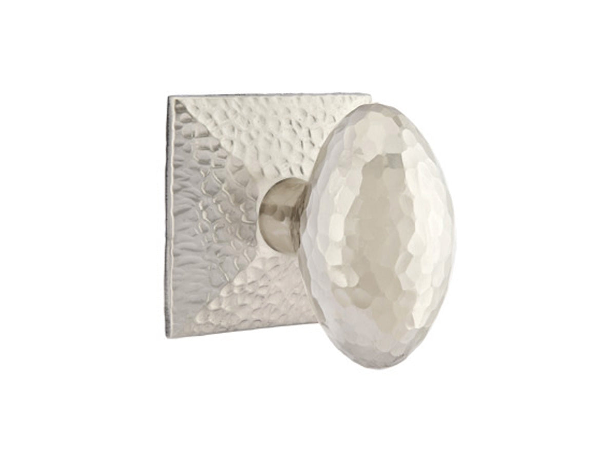Emtek Hammered Egg Brass Knob Satin Nickel US15