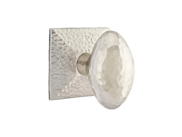 Emtek Hammered Egg Brass Knob Satin Nickel US15