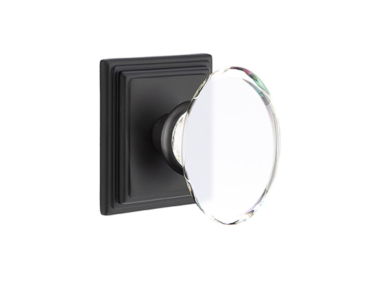 Emtek Hampton Crystal Knob Flat Black US19