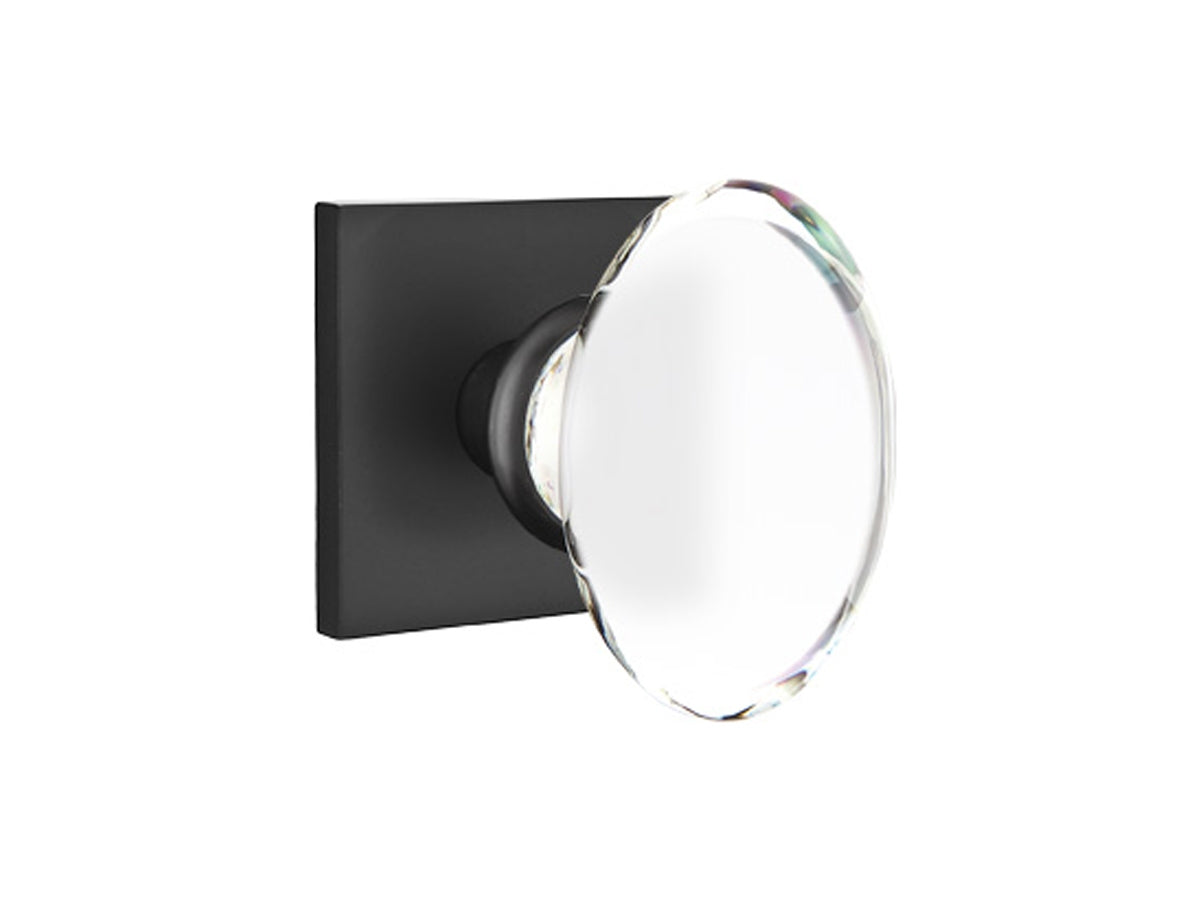 Emtek Hampton Crystal Modern Knob Flat Black US19