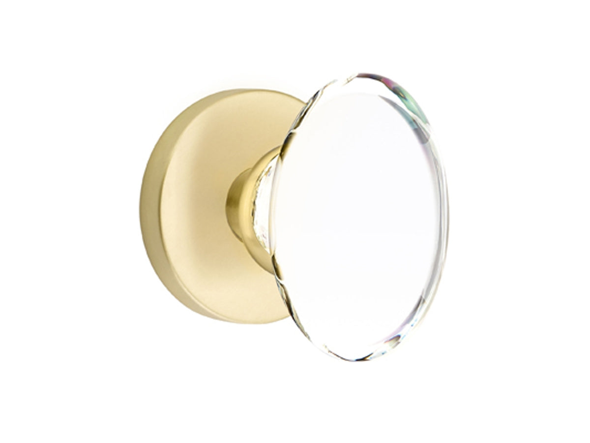 Emtek Hampton Crystal Modern Knob Satin Brass US4