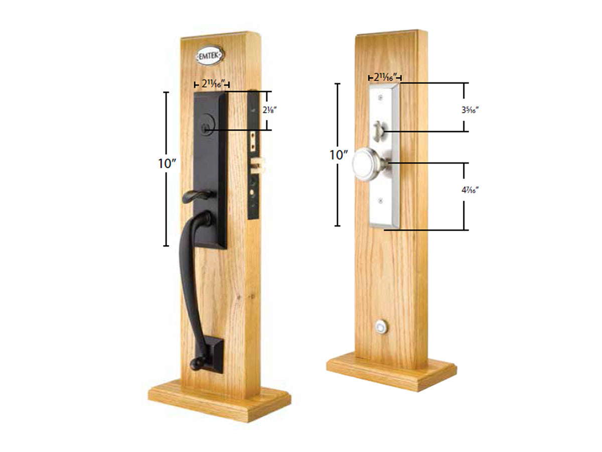 Emtek Harrison Mortise Entry Handleset - Dimensions
