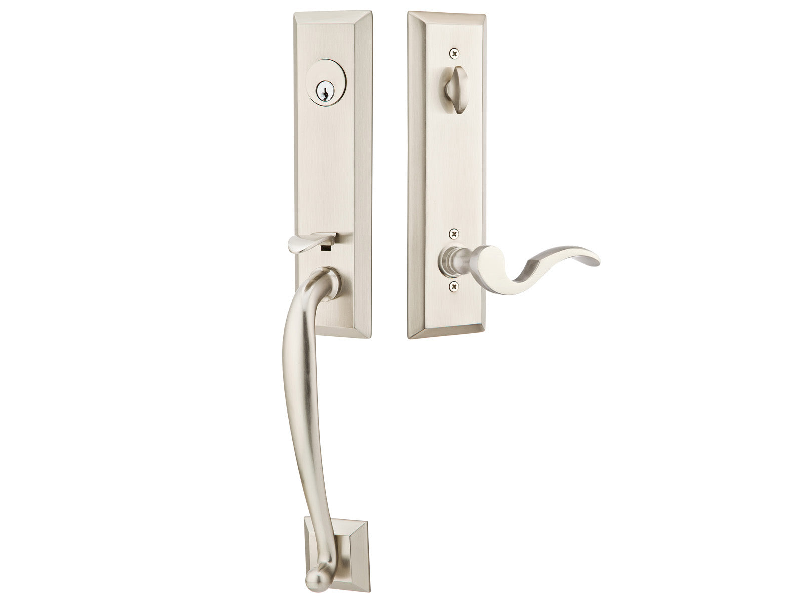 Emtek Harrison Mortise Entry Handleset Satin Nickel US15