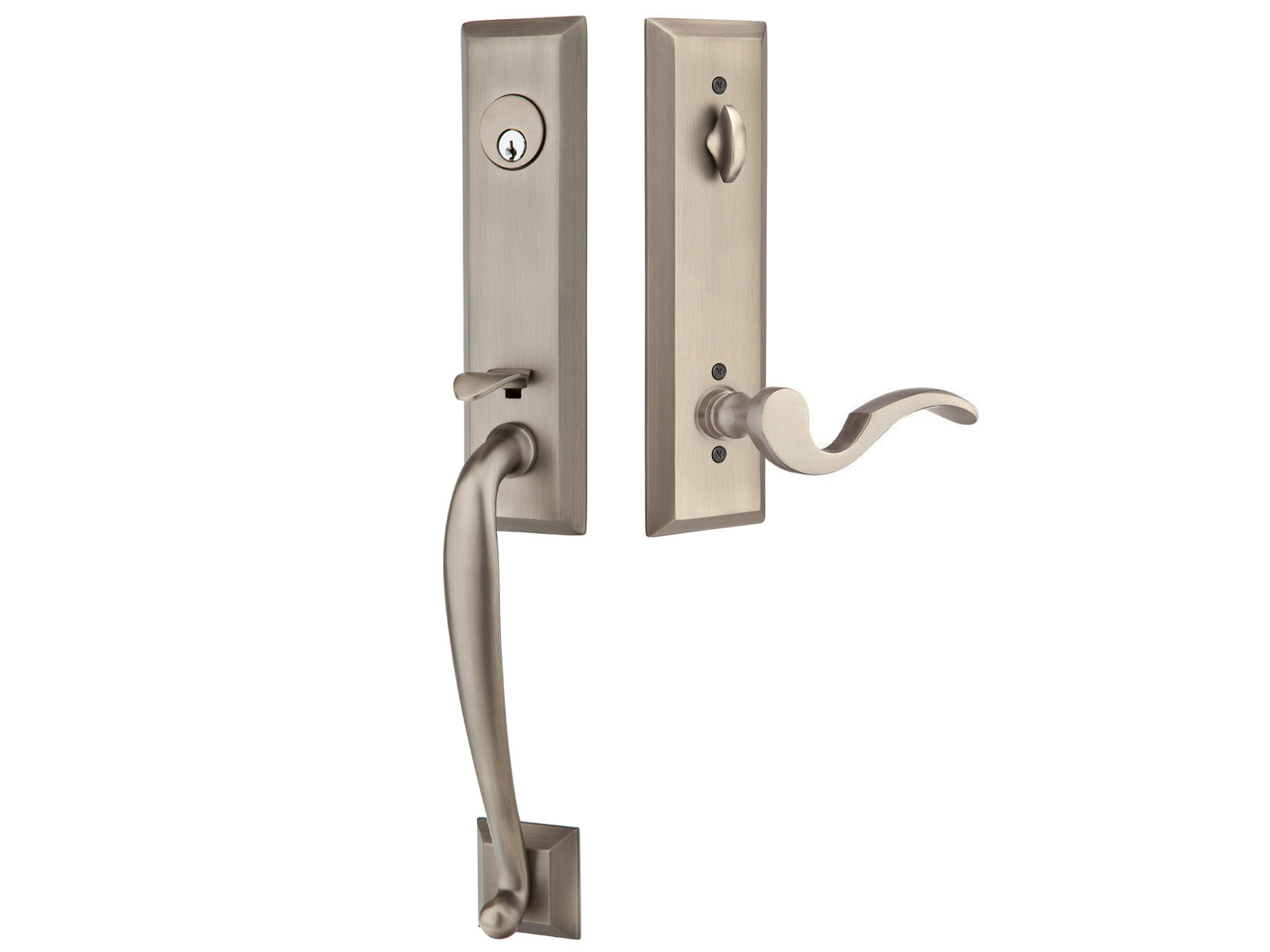 Emtek Harrison Mortise Entry Handleset Pewter US15A
