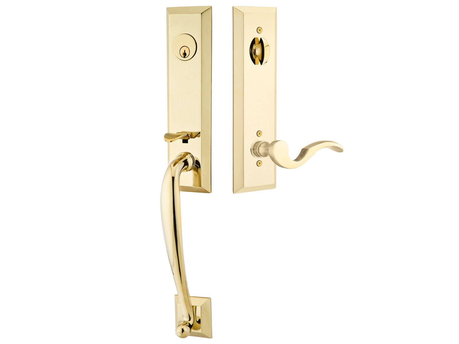 Emtek Harrison Mortise Entry Handleset Polished Brass US3