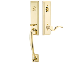 Emtek Harrison Mortise Entry Handleset Polished Brass US3
