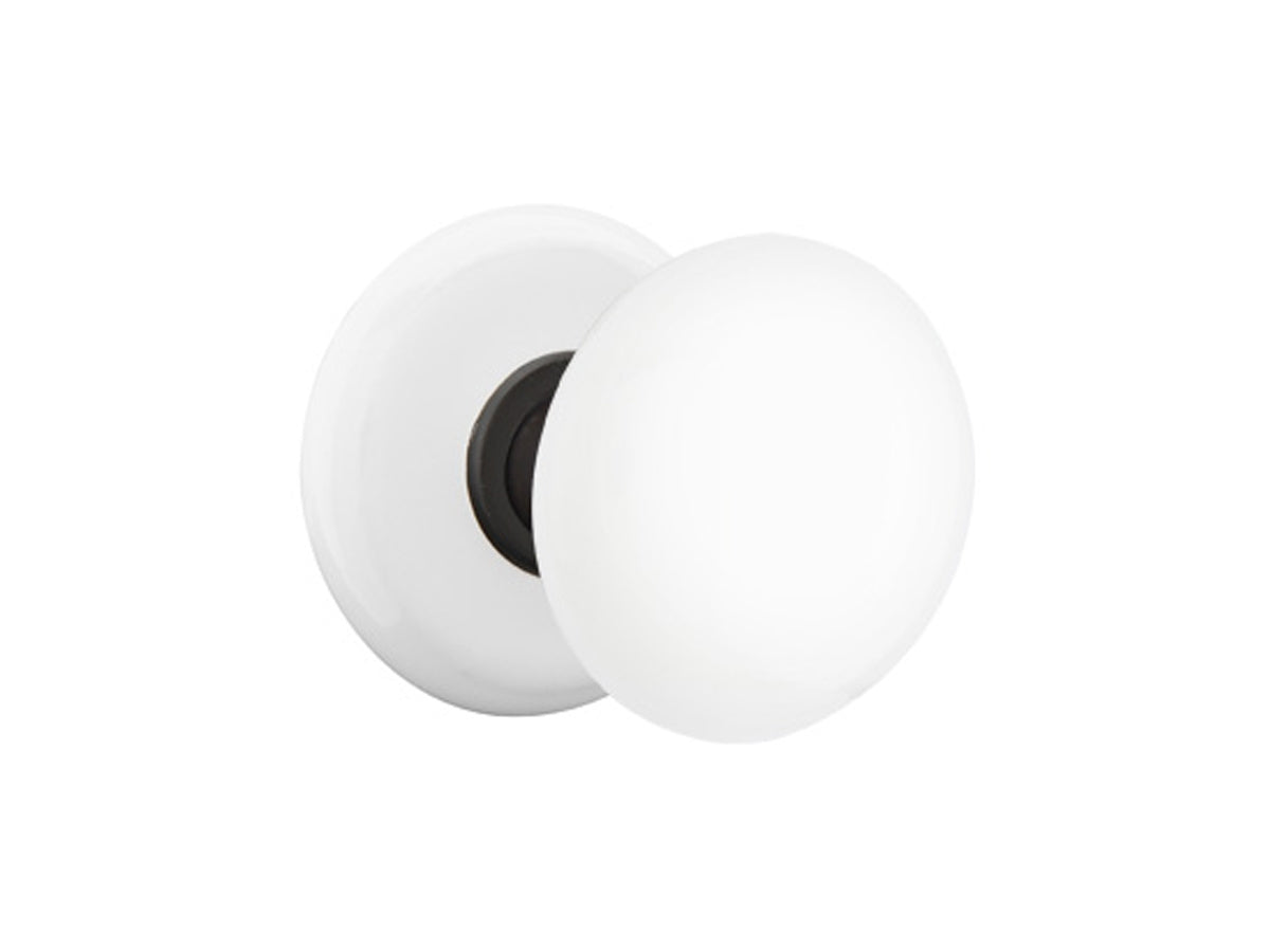 Emtek Ice White Porcelain Knob Oil Rubbed Bronze US10B
