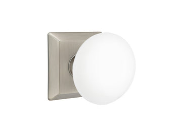Emtek Ice White Porcelain Knob Pewter US15A