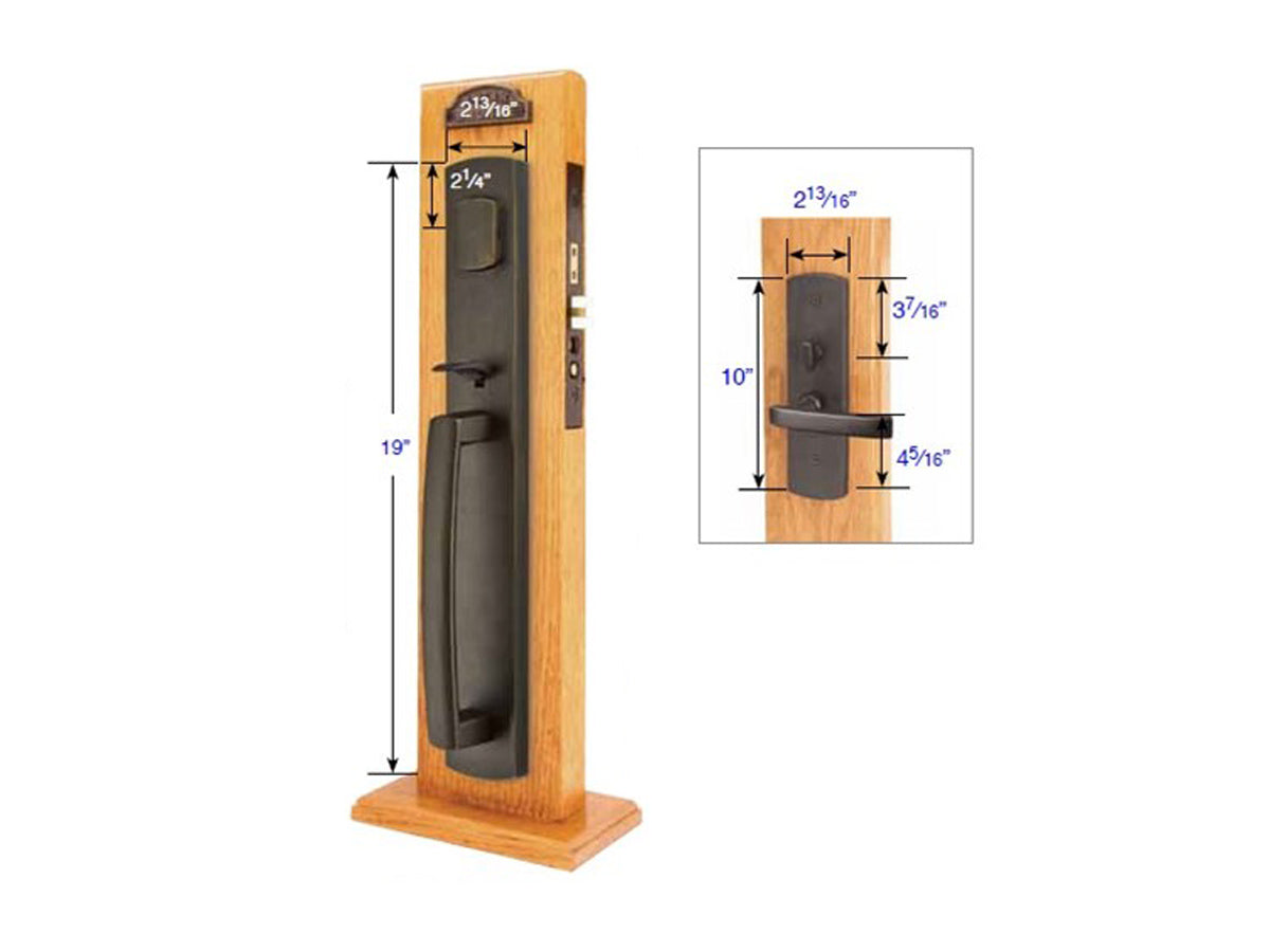 Emtek Longmont Mortise Entry Handleset - Dimensions