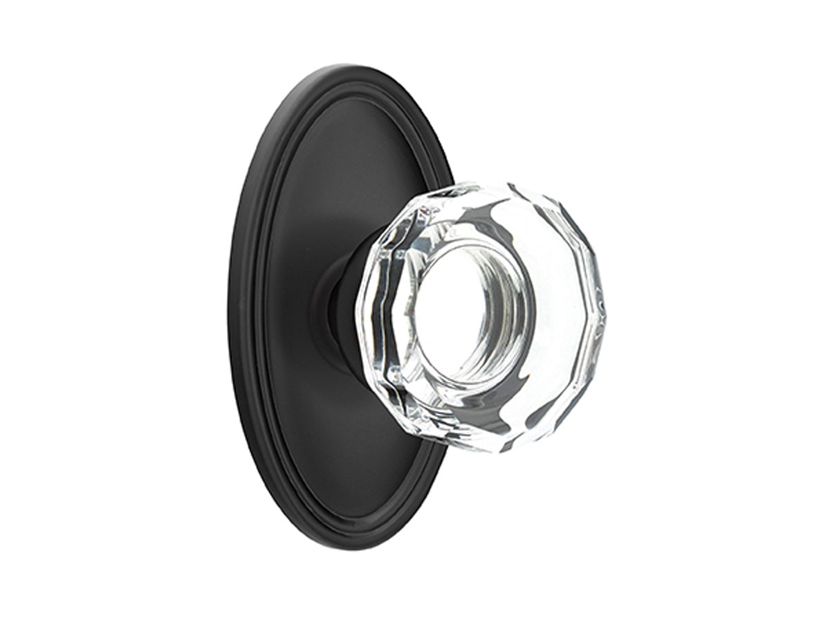 Emtek Lowell Crystal Knob Flat Black US19