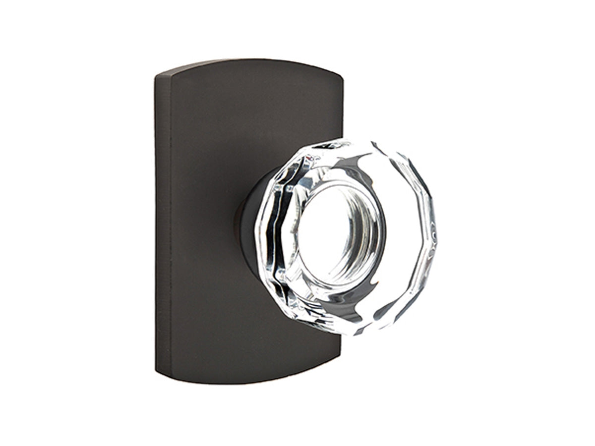 Emtek Lowell Crystal Knob Flat Black Bronze Patina FB