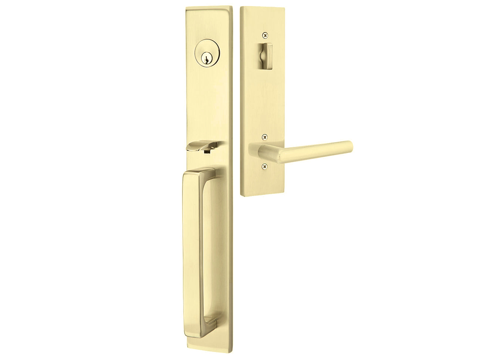 Emtek Lugano Mortise Entry Handleset Satin Brass US4