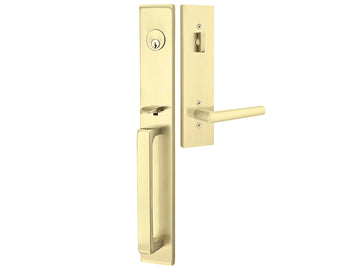 Emtek Lugano Mortise Entry Handleset Satin Brass US4