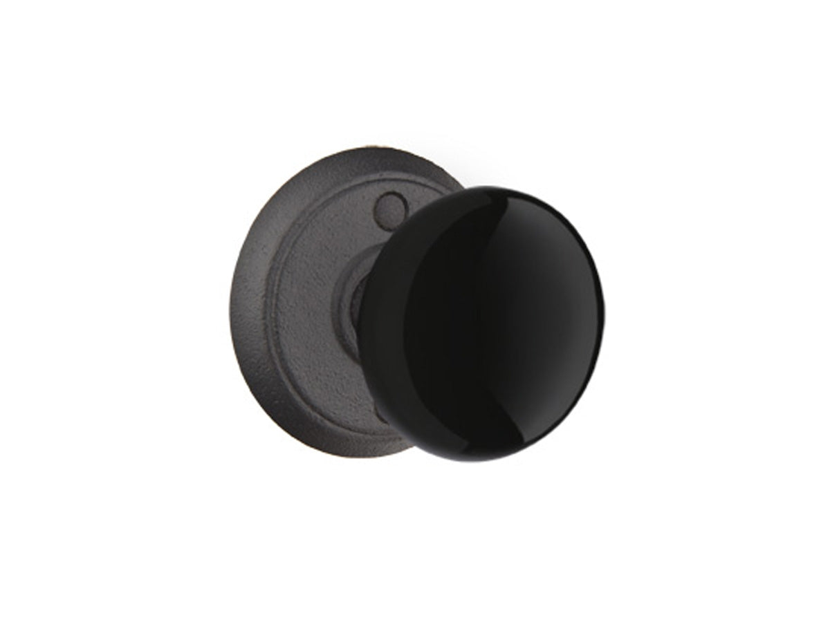 Emtek Madison Black Knob Flat Black Steel FBS