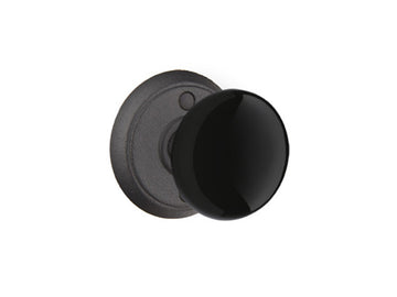 Emtek Madison Black Knob Flat Black Steel FBS