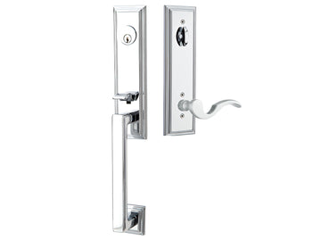Emtek Manhattan Mortise Entry Handleset Polished Chrome US26