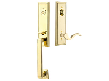 Emtek Manhattan Mortise Entry Handleset Polished Brass US3