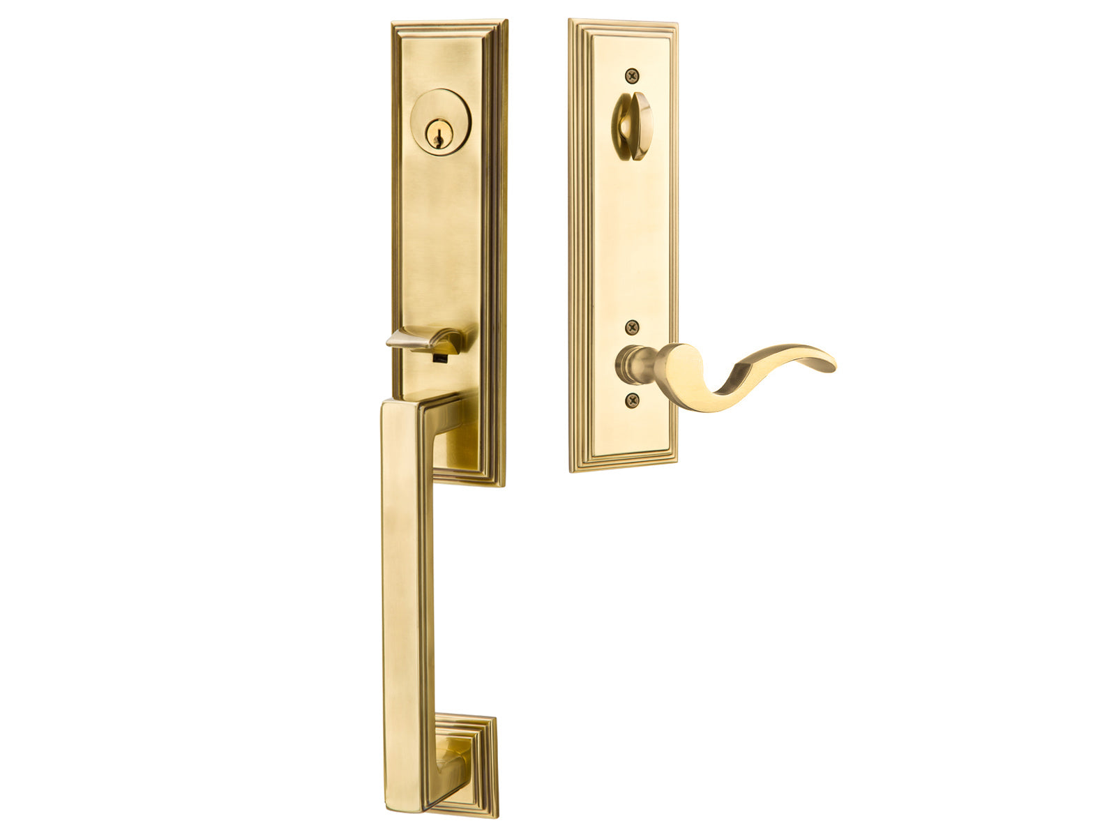Emtek Manhattan Mortise Entry Handleset French Antique US7