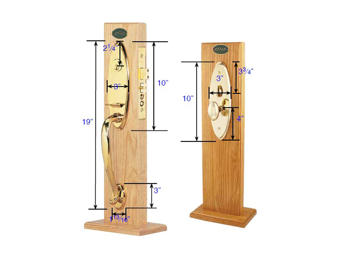 Emtek Memphis Mortise Entry Handleset - Dimensions