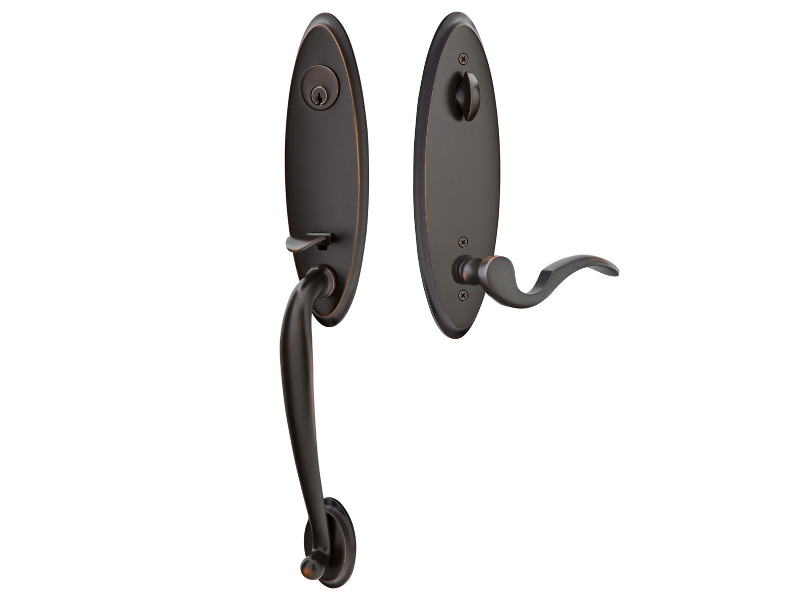 Emtek Memphis Mortise Entry Handleset Oil Rubbed Bronze US10B
