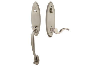 Emtek Memphis Mortise Entry Handleset Pewter US15A
