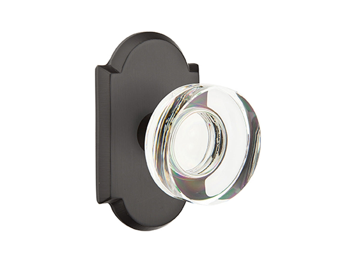 Emtek Modern Disk Crystal Knob Flat Black Bronze Patina FB