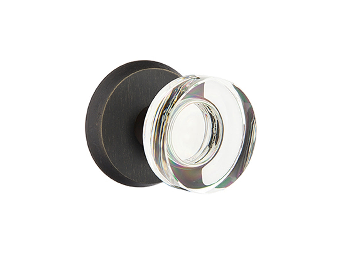 Emtek Modern Disk Crystal Knob Medium Bronze Patina MB