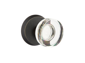 Emtek Modern Disk Crystal Knob Medium Bronze Patina MB