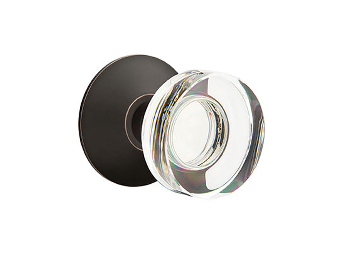 Emtek Modern Disk Crystal Knob Oil Rubbed Bronze US10B