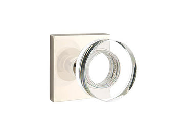 Emtek Modern Disk Crystal Knob Polished Nickel US14