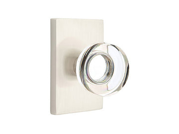 Emtek Modern Disk Crystal Knob Satin Nickel US15