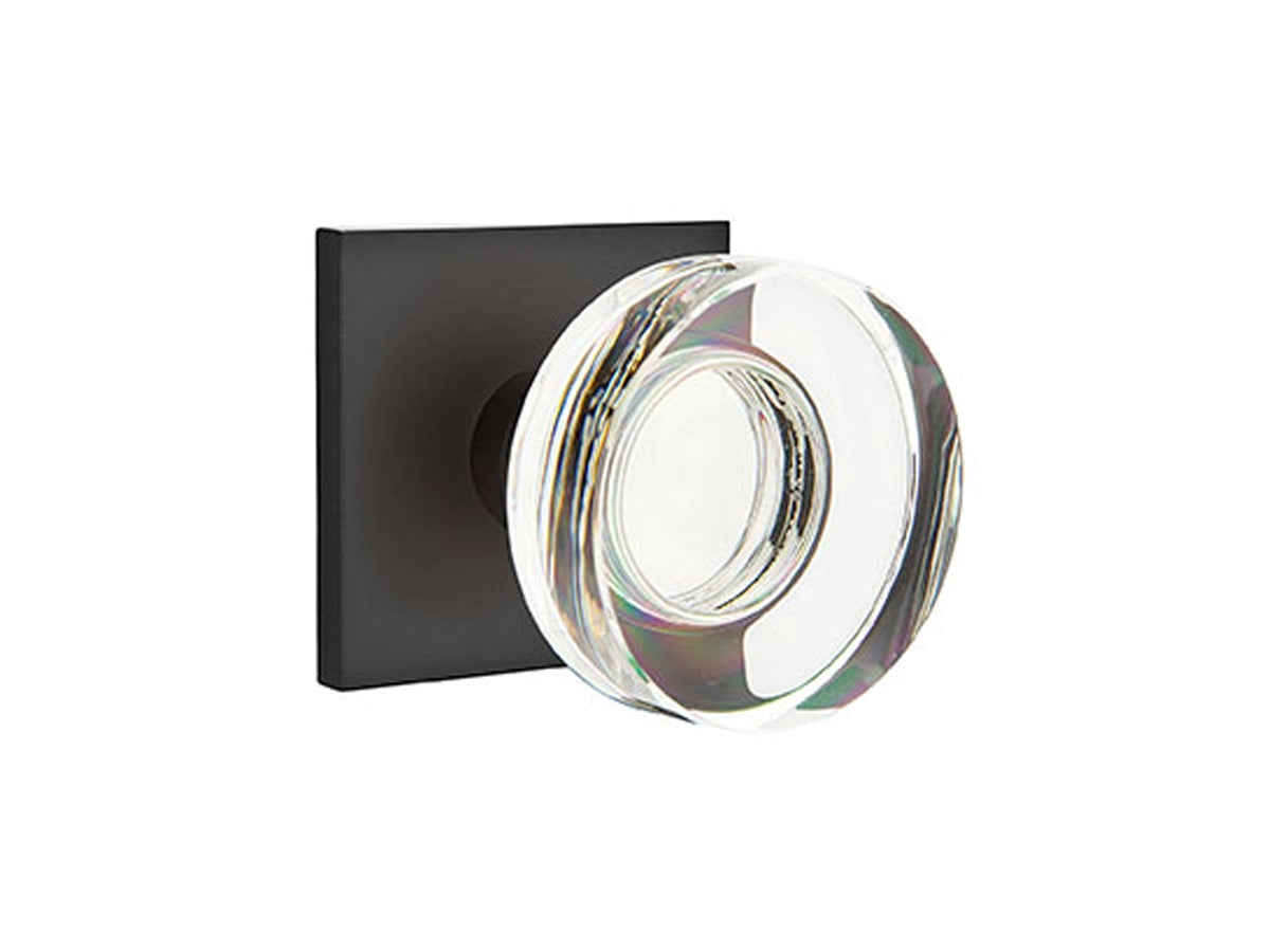 Emtek Modern Disk Crystal Knob Flat Black US19