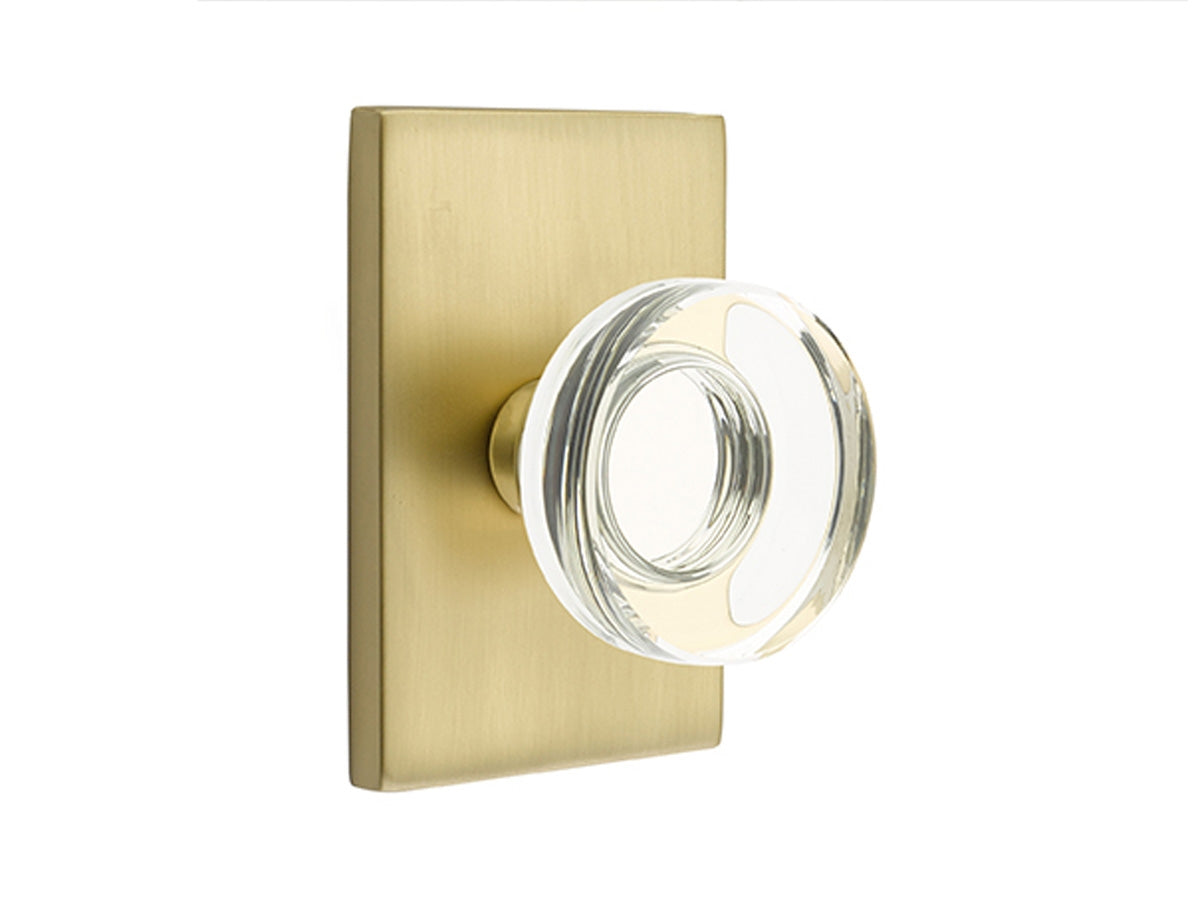 Emtek Modern Disk Crystal Knob Satin Brass US4