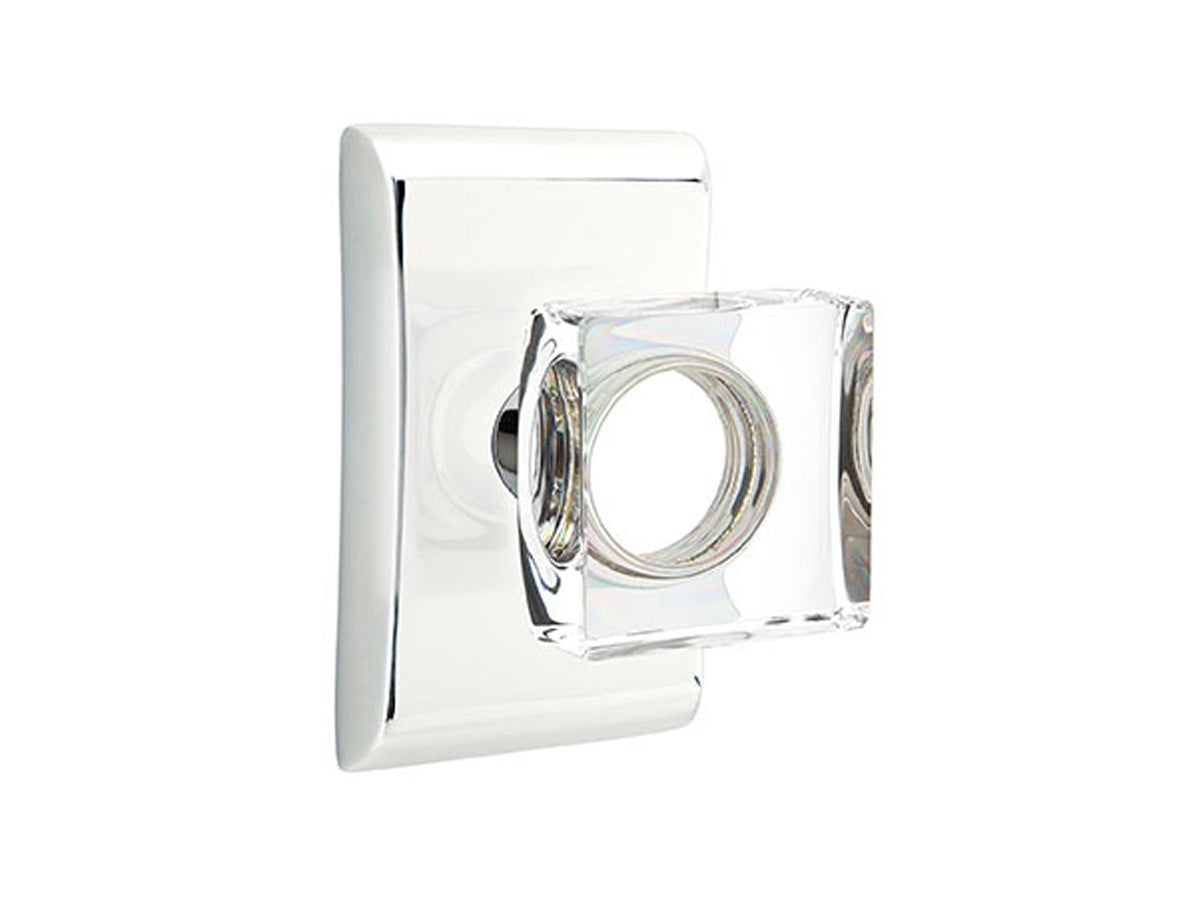 Emtek Modern Square Crystal Knob Polished Chrome US26