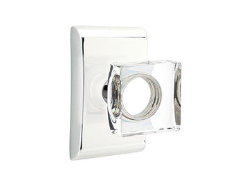 Emtek Modern Square Crystal Knob Polished Chrome US26