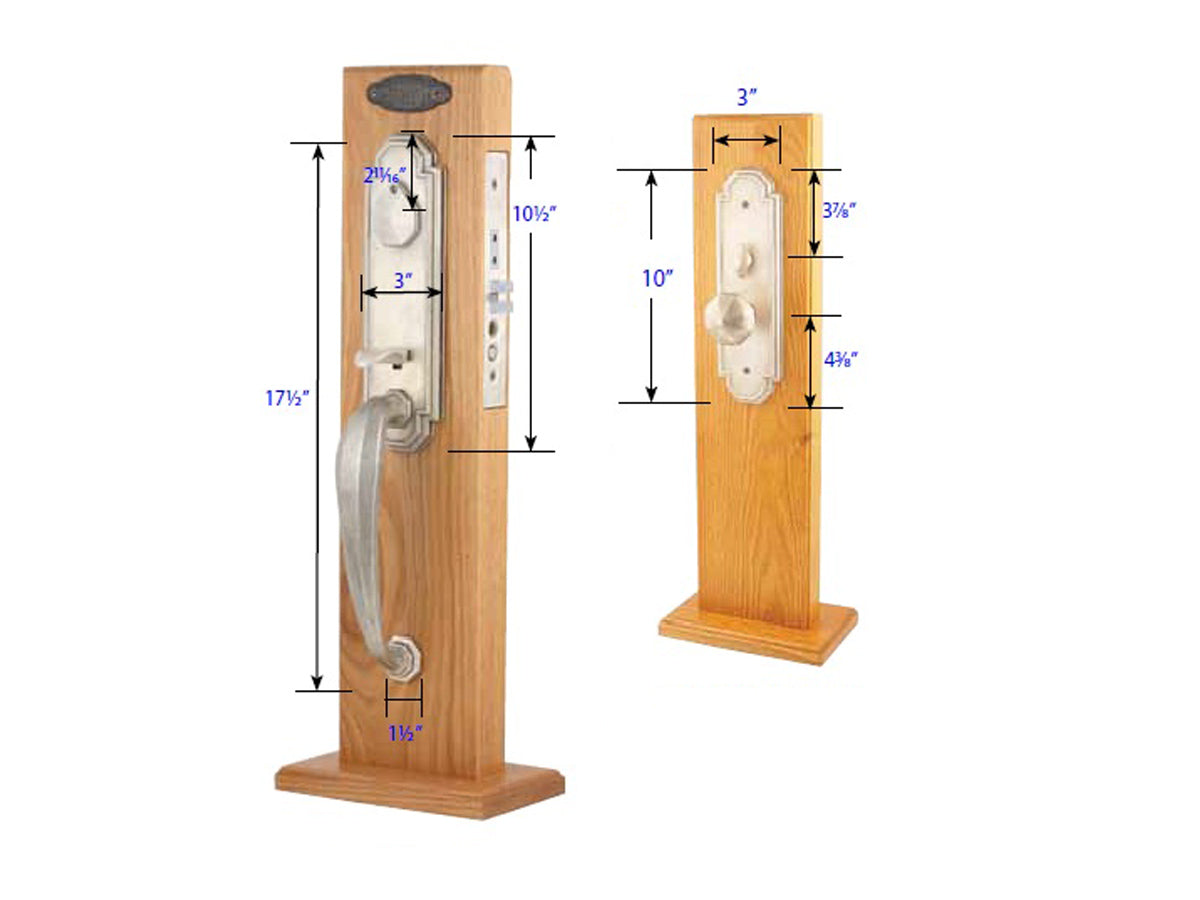 Emtek Octagon Mortise Entry Handleset - Dimensions