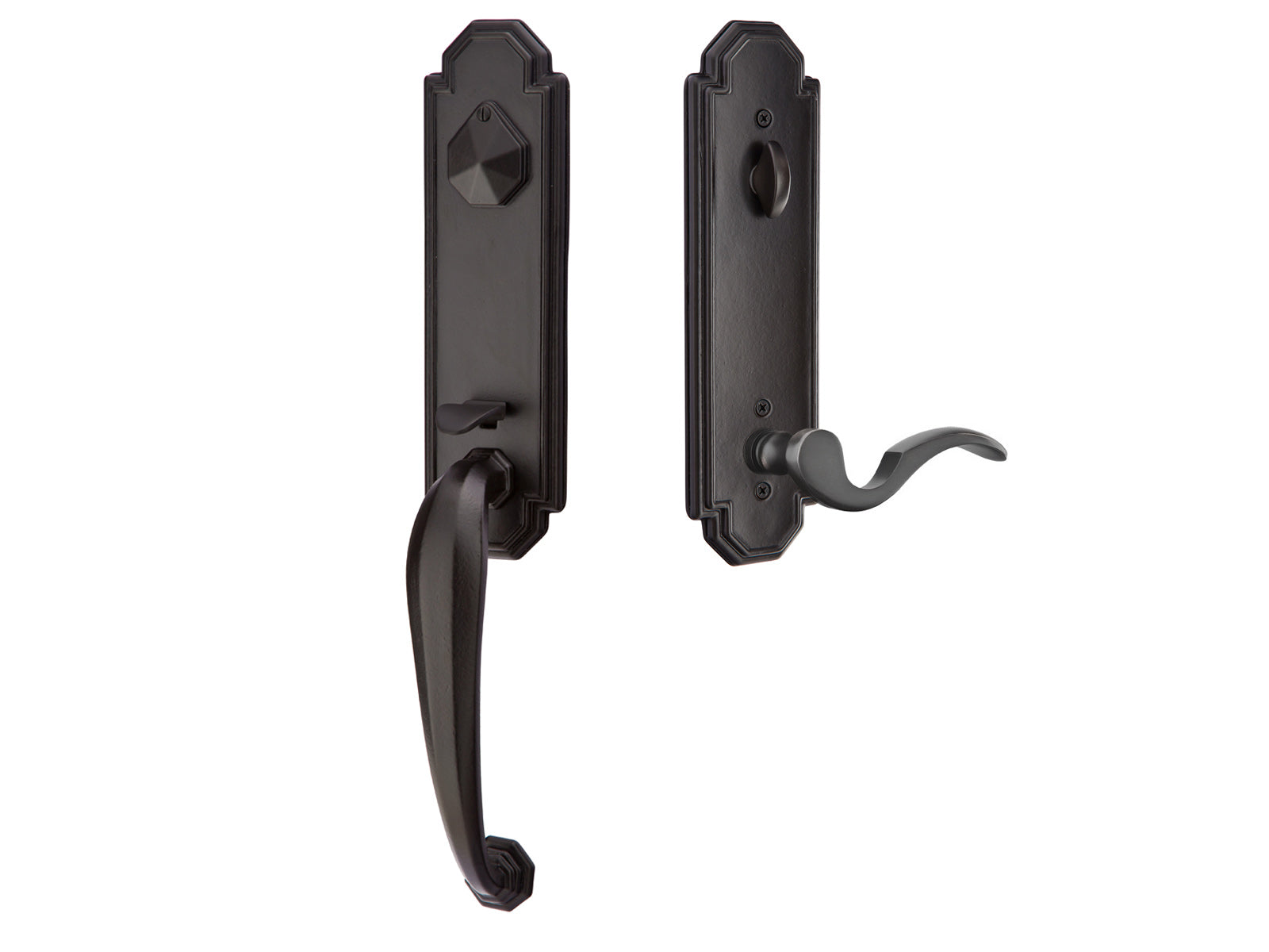 Emtek Octagon Mortise Entry Handleset Flat Black Bronze Patina FB