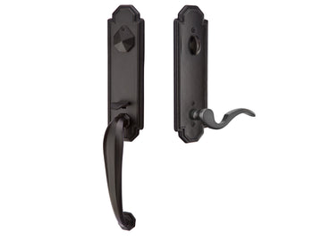 Emtek Octagon Mortise Entry Handleset Flat Black Bronze Patina FB