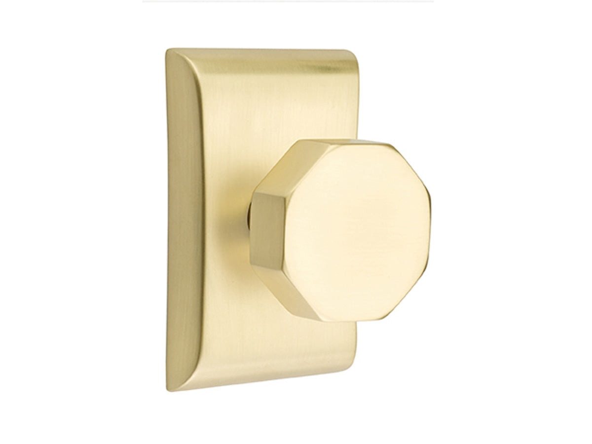 Emtek Octagon Brass Knob Satin Brass US4