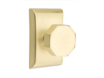 Emtek Octagon Brass Knob Satin Brass US4