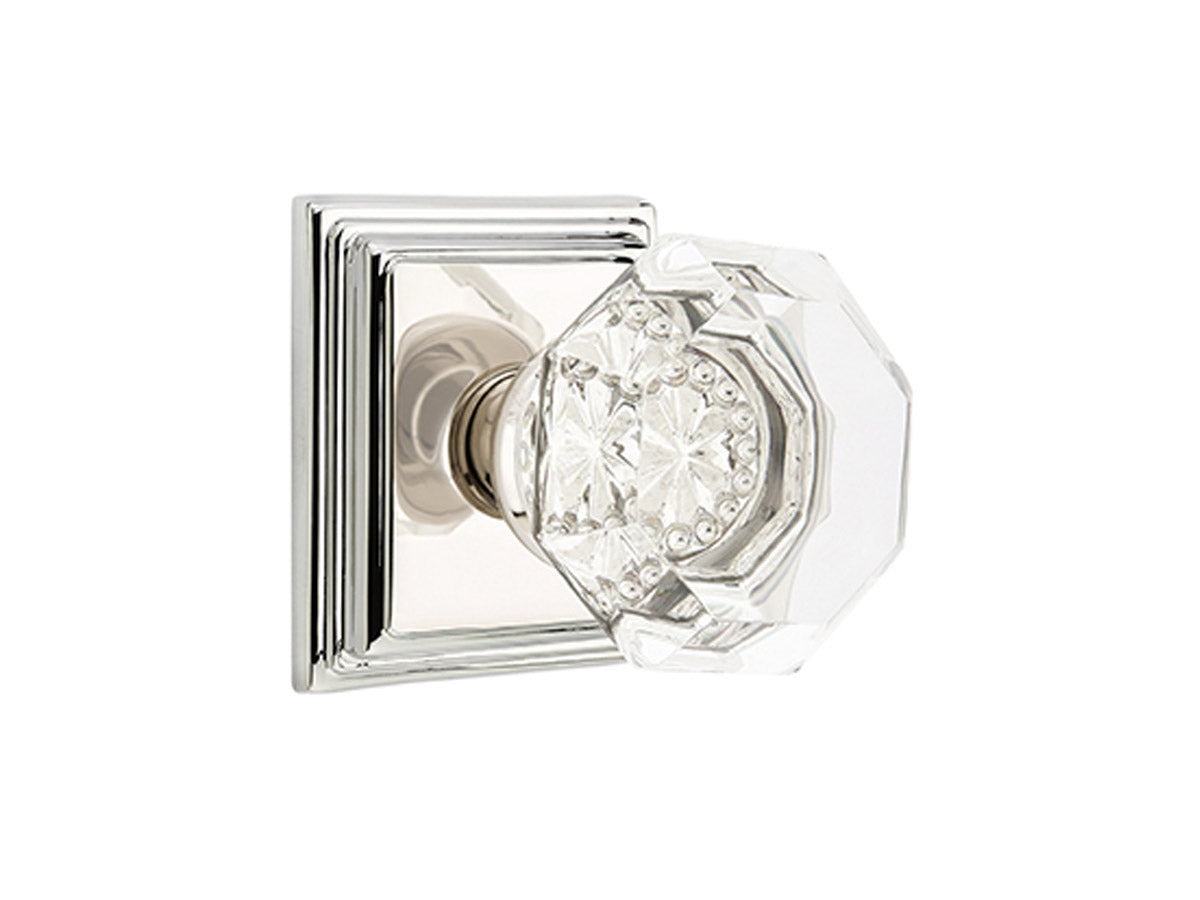 Emtek Old Town Clear Crystal Knob Polished Nickel US14