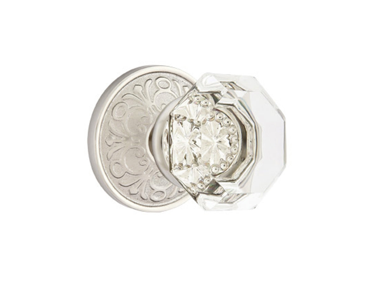 Emtek Old Town Clear Crystal Knob Satin Nickel US15